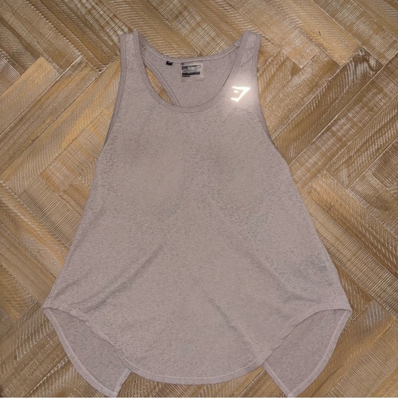 Gymshark Tan Cream Asymmetrical Tank Top - Picture 1 of 4